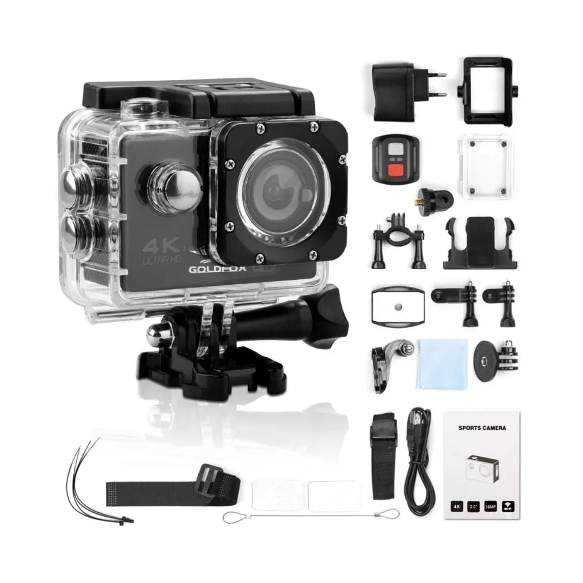 Camara Deportiva 4K Sumergible Con Control Remoto