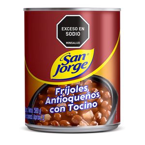 Frijoles San Jorge antioqueños con tocino lata x580g