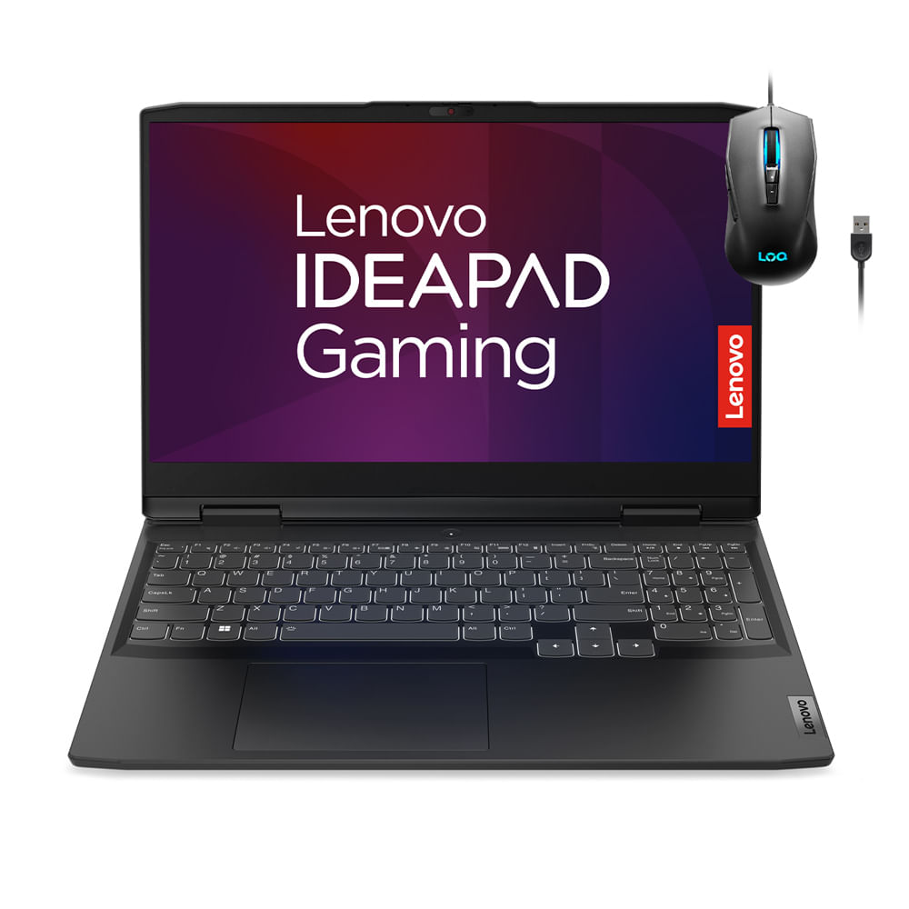 Computador Portátil Lenovo Gaming 3 AMD Ryzen 5-6600H RAM 8GB 512 SSD 15,6"" Gris + Mouse