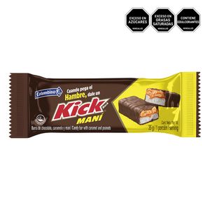 Chocolate Kick barra caramelo maní x35g