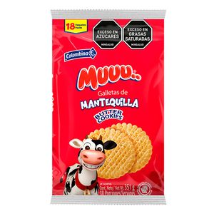 Galletas Muuu mantequilla x18 paquete x19.5 c-u