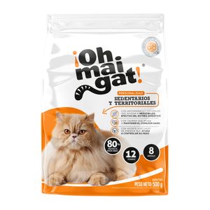 Alimento Seco para Gatos Ohmaigat Sedentarios 500G X 12 Unidades