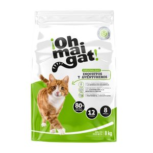 Alimento Seco para Gatos Ohmaigat Inquietos 8Kg