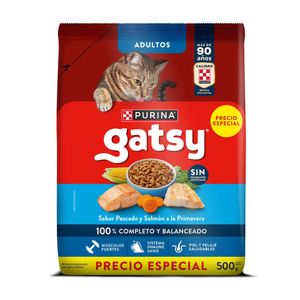 Comida para Gatos Purina Gatsy Pescado y Salmón x500g