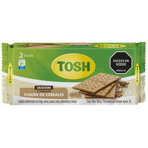 Galletas Tosh fusión cereales x2 tacos x388g