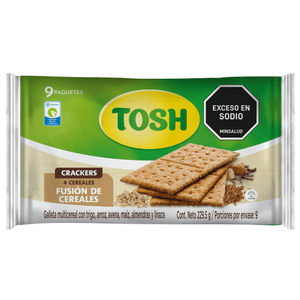 Galletas Tosh fusión cereales x9und x229.5g