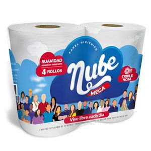 Papel Higiénico Nube Mega Triple Hoja X4 Rollos X30 Mts Cada Uno