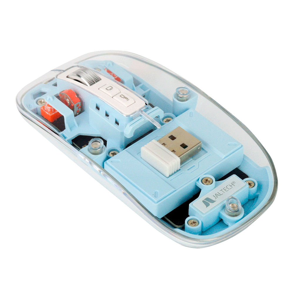 Mouse Transparente Dual Bluetooth Azul