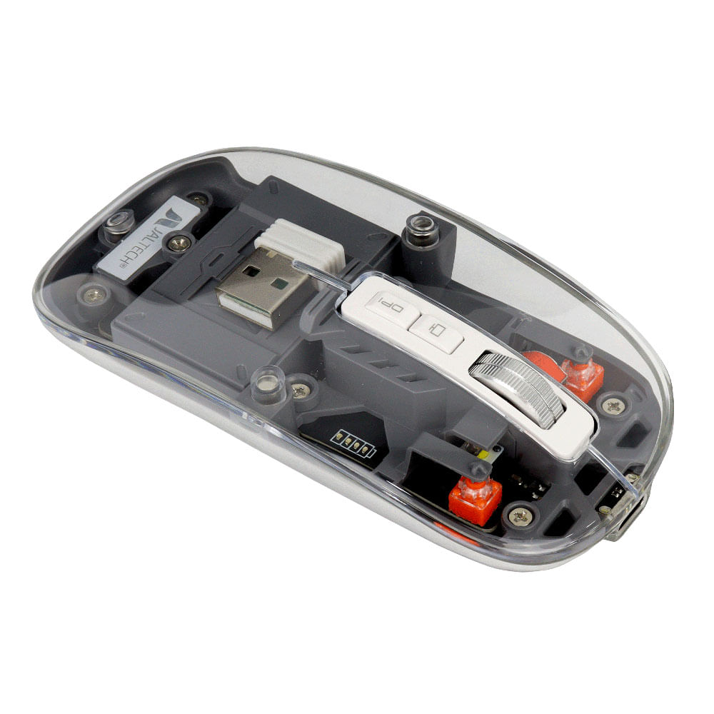 Mouse Transparente Dual Bluetooth Gris