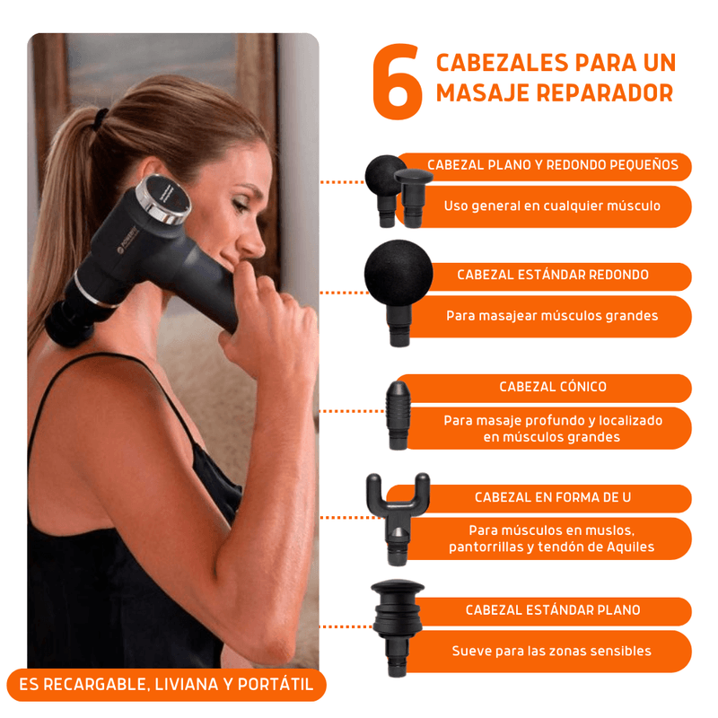 Masajeador de percusión PowerFit Massage Gun Tiendas Jumbo