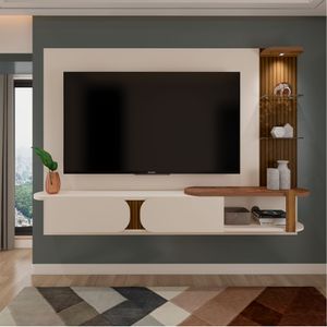 Panel Mueble de TV 70" Luxury Bertolini Incluye Soporte Blanco con Pino