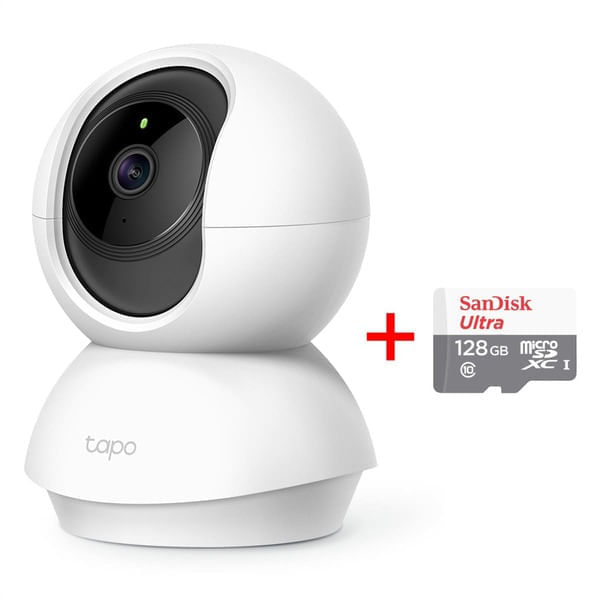 Cámara ip wifi robótica tp-link tapo c200 micro + sd 128gb