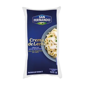 Crema de leche san fernando bolsa semientera x120g