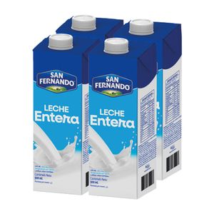 Leche entera San Fernando tetrapack x4und x900ml c-u