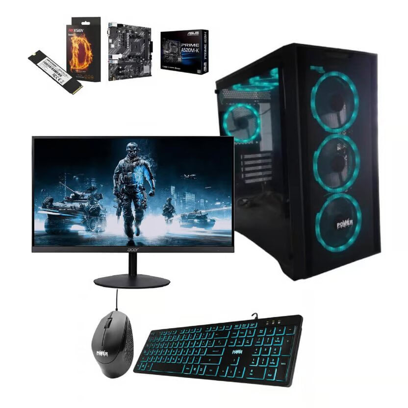Computador PowerGroup Monitor 22 Pulgadas Procesador AMD RYZEN 7 5700G 3.8GHZ MEMORIA 16GB Disco Duro SSD 512GB Windows Preinstalado