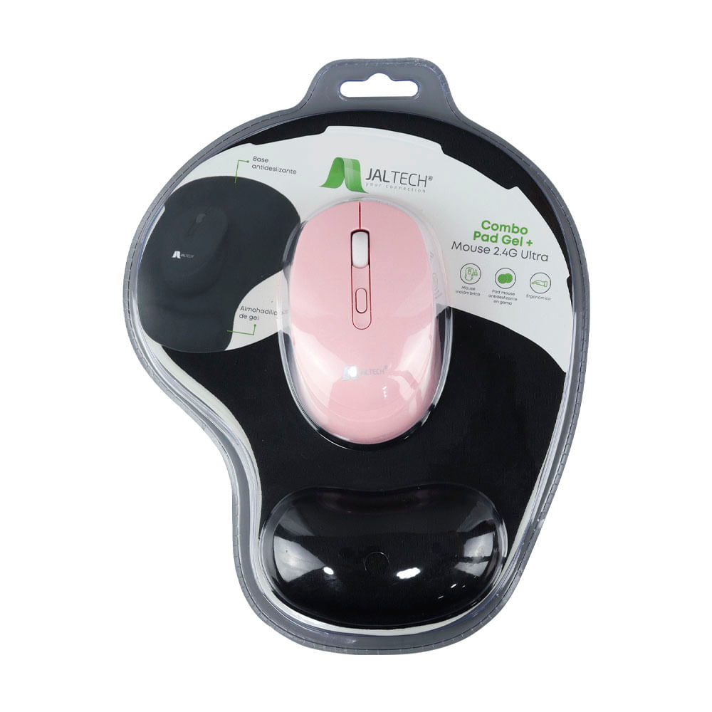Combo Pad Mouse Gel + Mouse 2.4 Rosa