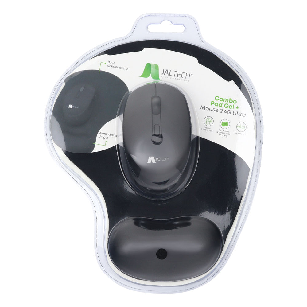 Combo Pad Mouse Gel + Mouse 2.4 Negro