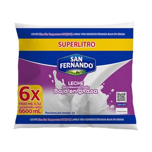 Leche semidescremada San Fernando baja en grasa x6und x1100ml