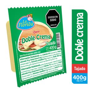 Queso doble crema La Florida tajado x400g