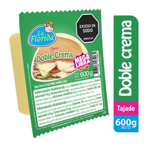 Queso doble crema La Florida tajado x600g