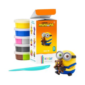 Masa Moldeable Hey Clay - Set de Plastilina Minions Bob & Tim (5 Latas)