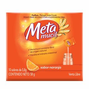 Fibra Natural Metamucil Sabor Naranja x10 sobres x5,8g c-u