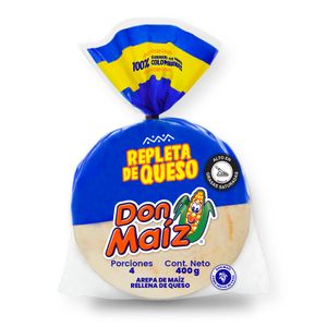 Arepas de maíz Don Maíz rellena de queso x4und x400g