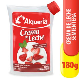 Crema Leche Alquería Bolsa Semi Entera x180 grs