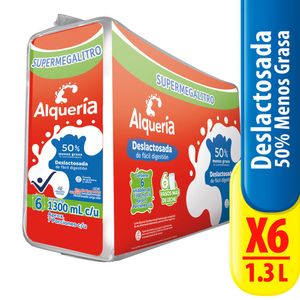 Leche Deslactosada Alquería Semidescremada x6 Und x1300 ml