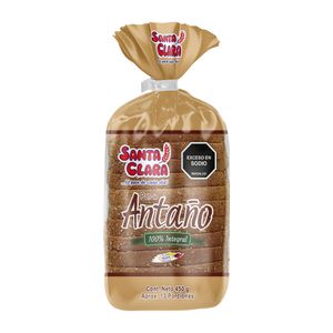 Pan Santa Clara pan tajado  antaño integral x 450g