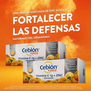 Tabletas Efervescentes de Vitamina C + Zinc Cebión Forte x20und