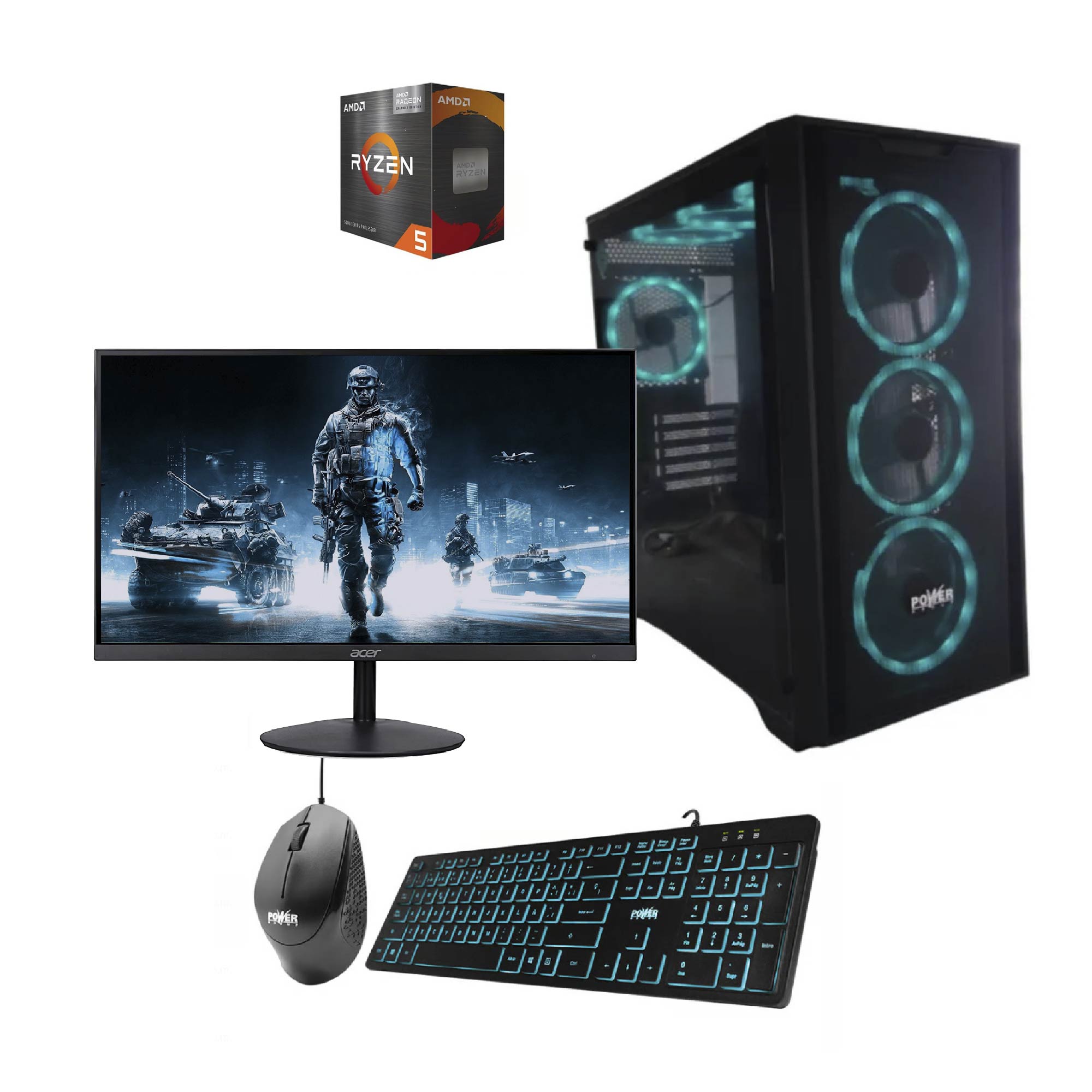 Computador Gamer Monitor 22 Pulgadas Procesador AMD Ryzen 5 5600GT DISCO DURO 1TB SSD MEMORIA 16GB Windows Preinstalado