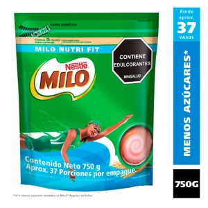 Alimento Milo en polvo bajo en azúcar bolsa x750g