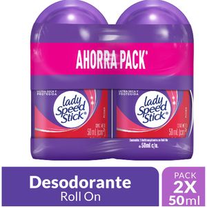 Desodorante Mujer Lady Speed Stick Roll On Floral Fresh 48H 50 ml x2 Und