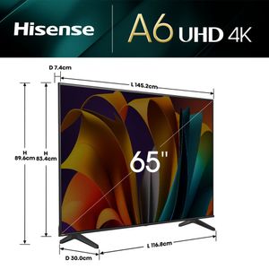 Televisor Hisense 65 pulgadas UHD 4K Smart TV 65A6N