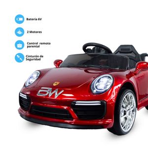 Carro Montable Eléctrico para Niños 718 Cayman Rojo Metalizado 6V Prinsel