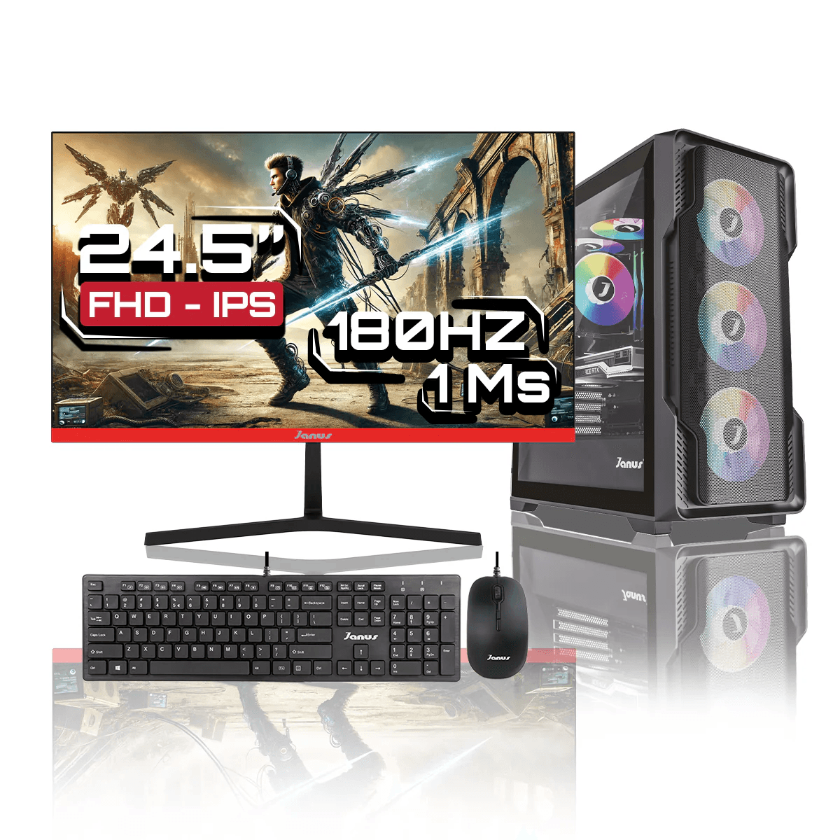 Computador Gamer Janus Ryzen 5 4600G SSD 512 GB M2 RAM 16GB MONITOR JANUS IPS 24.5"" GAMER J24180FVGIPS 180HZ Windows Preinstalado