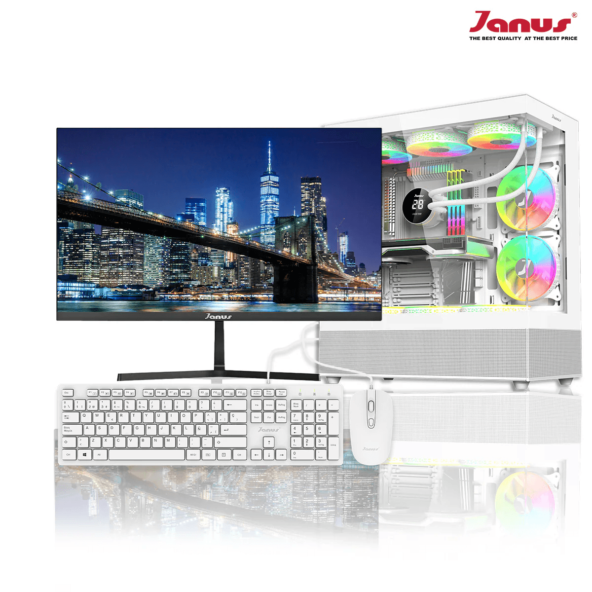 COMPUTADOR DE ESCRITORIO JANUS AMD RYZEN 5 5600GT MEMORIA RAM 16GB RGB SSD 512GB M.2 BOARD A520M MONITOR 22