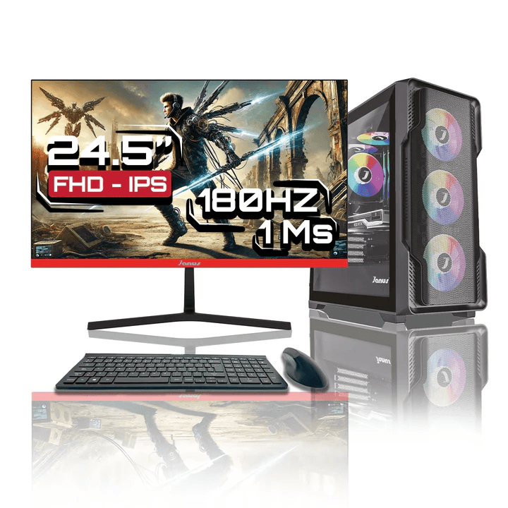 Computador Gamer Janus Ryzen 5 5600GT SSD 512 GB M2 RAM 16GB MONITOR JANUS IPS 24.5"" GAMER J24180FVGIPS 180HZ