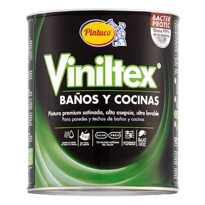 Pintura Baños Cocinas Acrílica Blanco Satinado x1/4gal