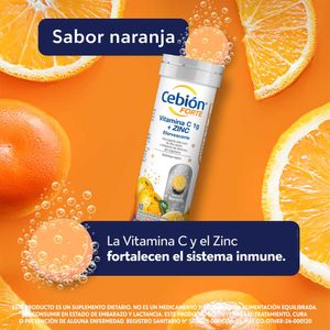 Tabletas Efervescentes de Vitamina C + Zinc Cebión Forte x20und