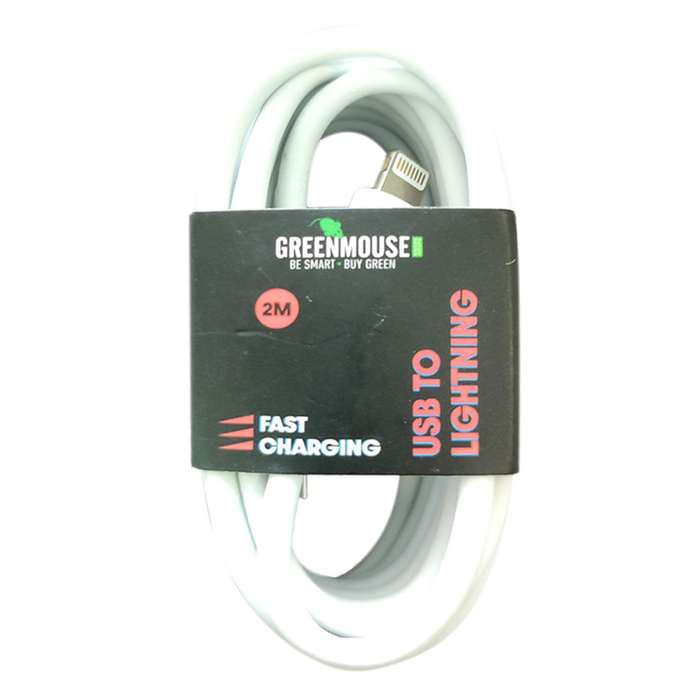 Cable lightning 200 cm blanco Greenmouse