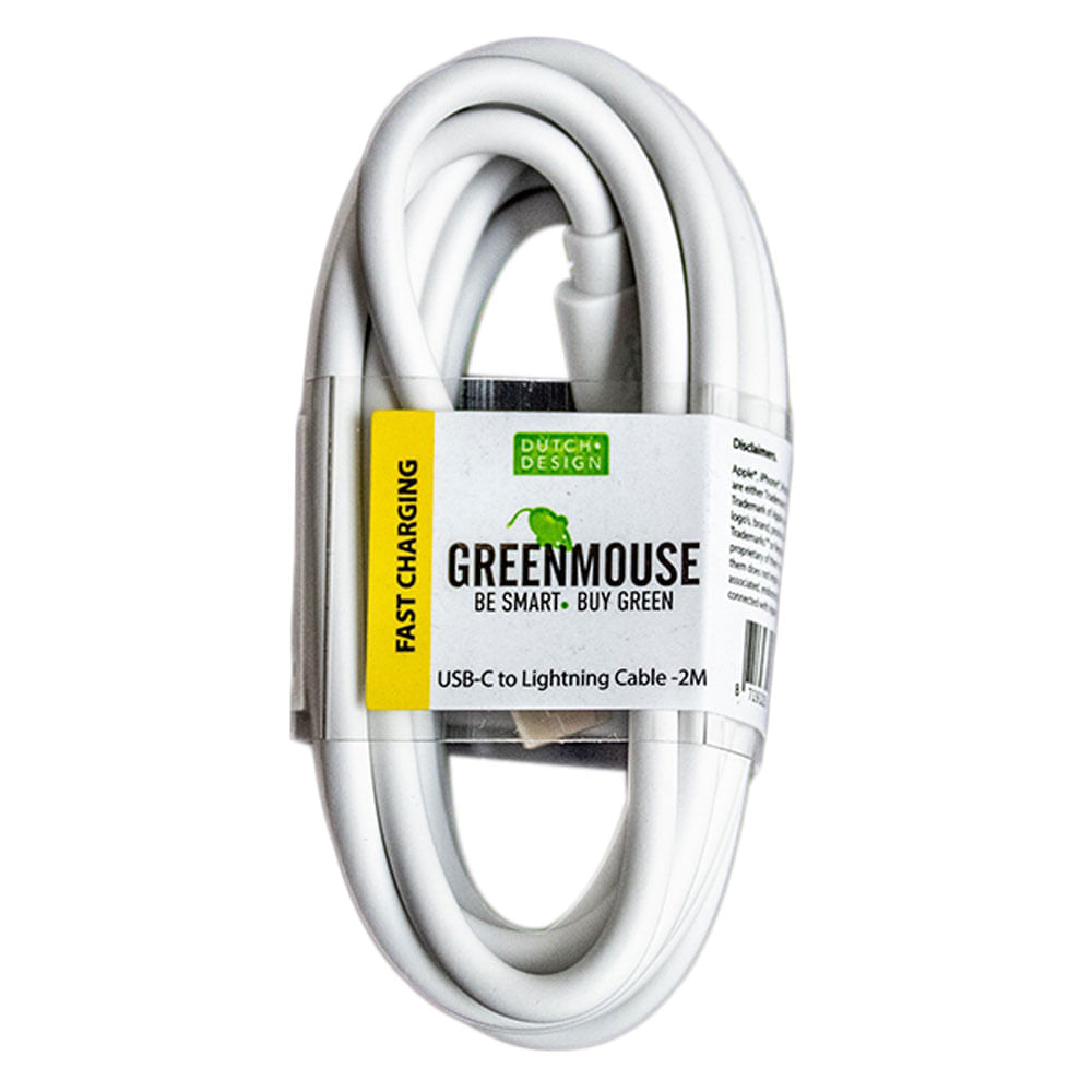 Cable USB-C a lightning 200 cm blanco Greenmouse