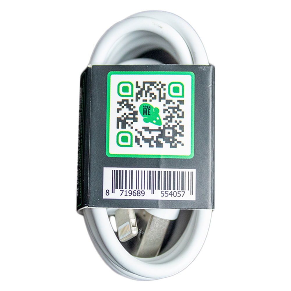 Cable data lightning 100 cm blanco Greenmouse