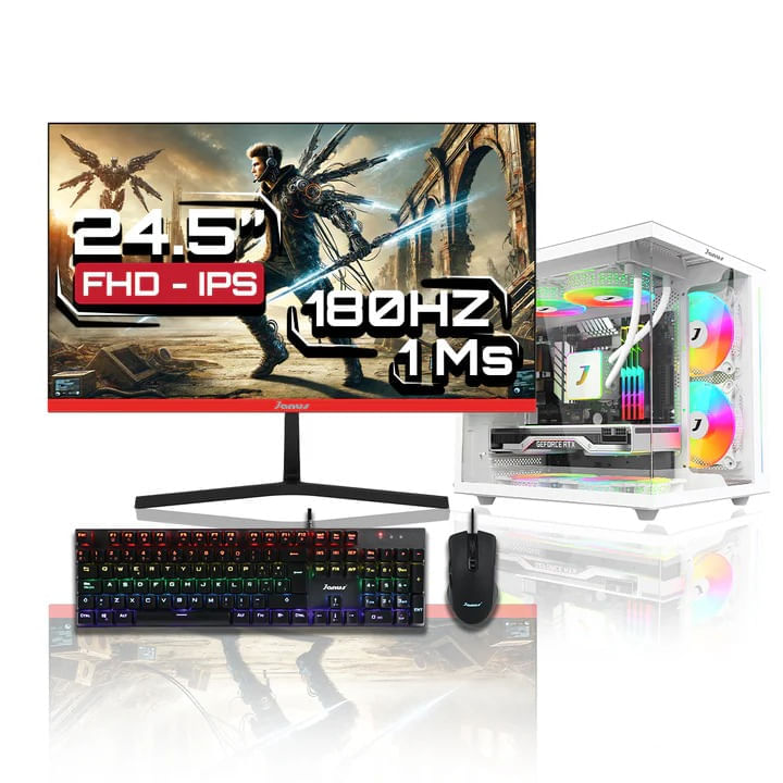Computador Gamer Janus Ryzen 5 5600GT SSD 512 GB M2 16GB VIDEO RTX 3050 6GB MONITOR JANUS IPS 24.5"" GAMER 180HZ WINDOWS PREINSTALADO