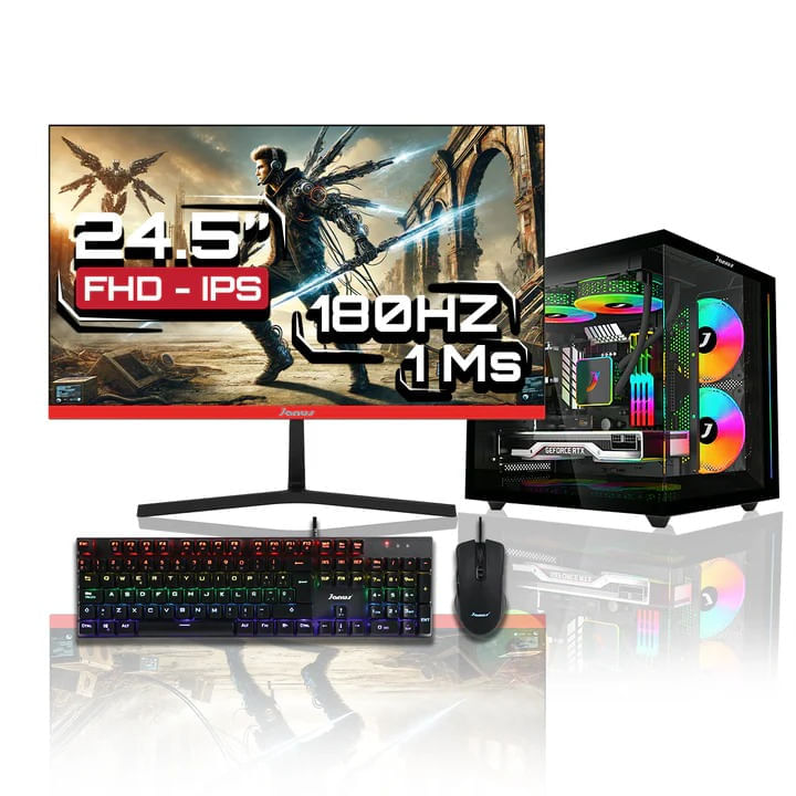 Computador Gamer Janus Amd Ryzen 5 5600GT Memoria Ram 32Gb Rgb Ssd 512Gb M.2 Board A520M Fuente Janus 350W MONITOR IPS 24""GAMER 180HZ Windows