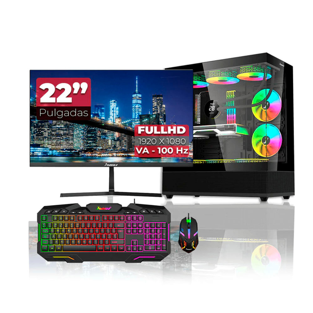 Computador Gamer Janus Ryzen 5 5600GT SSD 512 GB M2 RAM 32GB MONITOR JANUS IPS 24.5"" GAMER J24180FVGIPS 180HZ