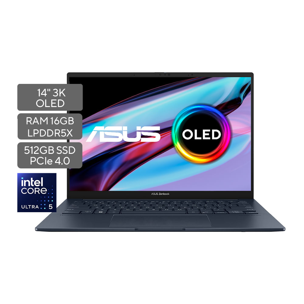 Computador portátil ASUS Zenbook 14 OLED UX3405MA-PP550W - Intel Core Ultra 5 - 16GB RAM - 512GB SSD - Azul - 14""