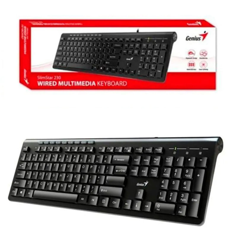 Teclado Genius SlimStar RS2 USB Negro